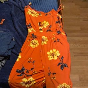 Sun flower jump suit